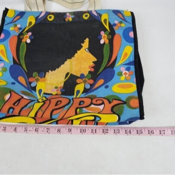 Boho Tote Bag Bright Hippy Graphic Cotton Canvas Retro Style Festival - Picture 10 of 16